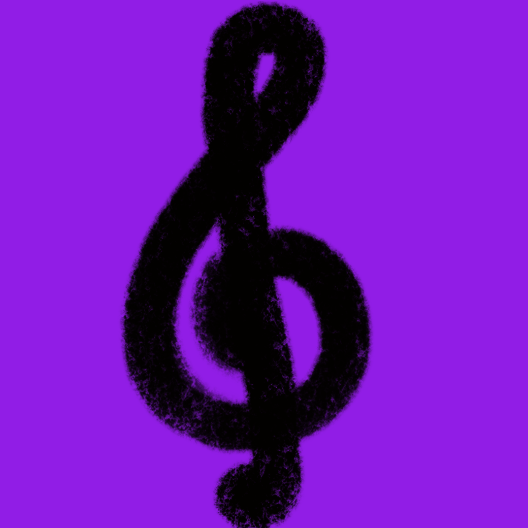 Purple square with treble clef